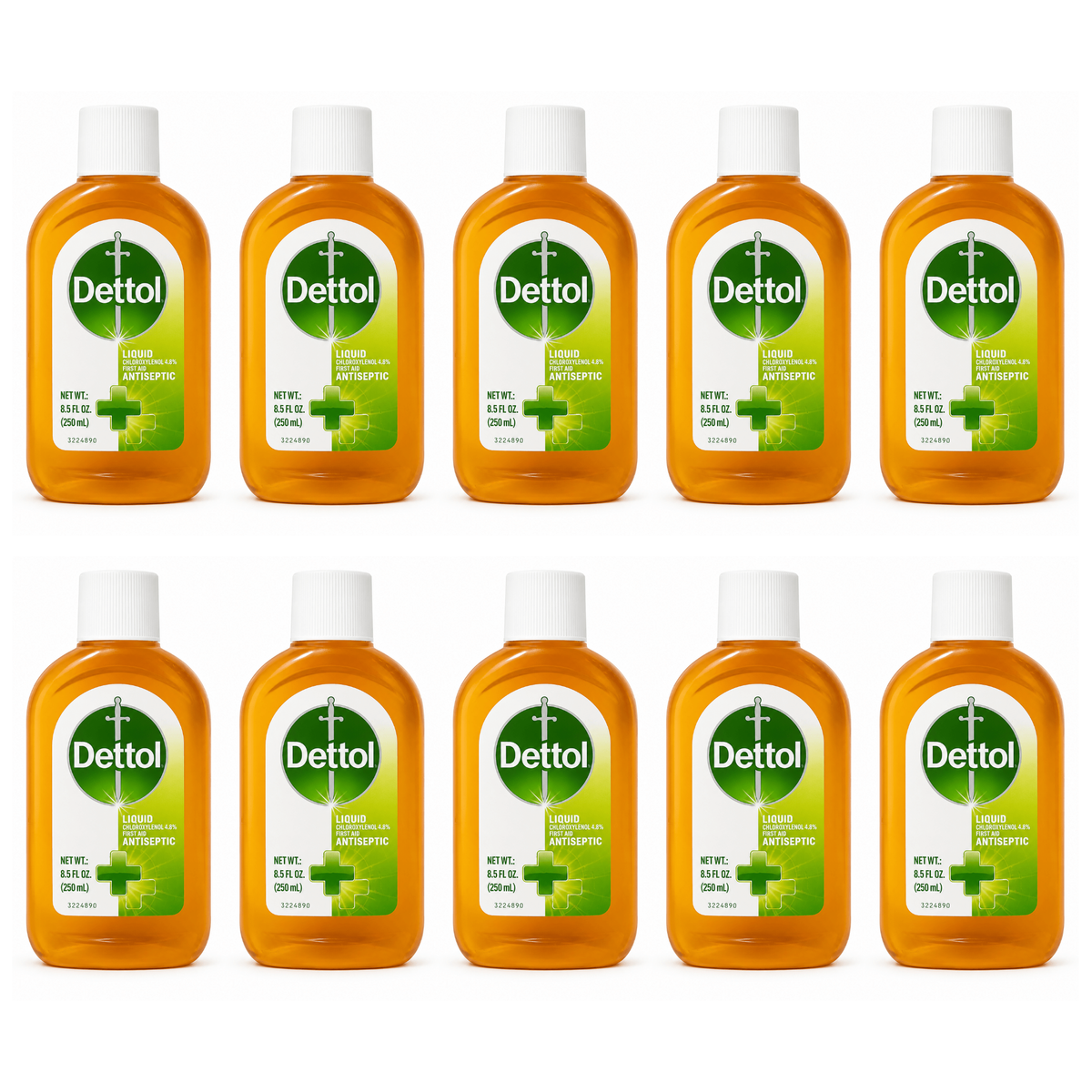 Dettol Antiseptic Liquid 250ml pack of 10 bottles