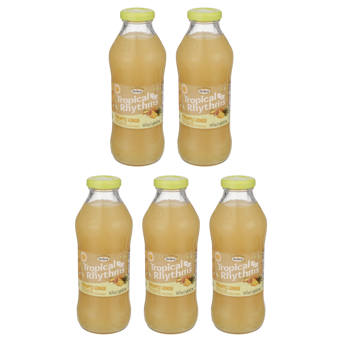 Tropical Rhythms Pineapple Ginger pack of 5 bottles
