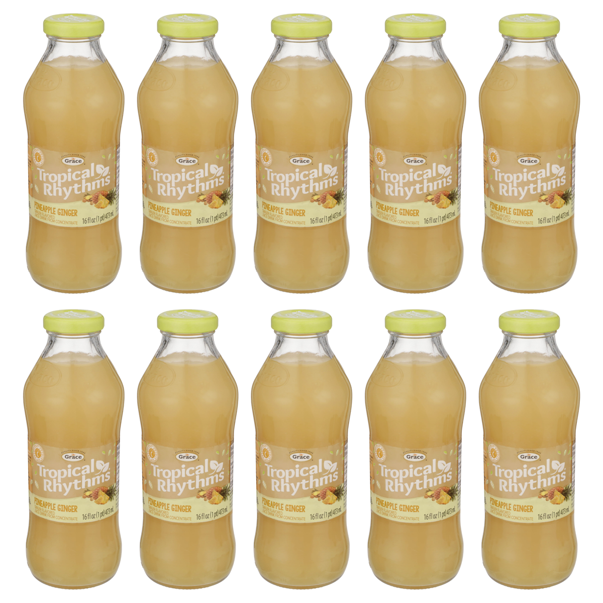 Tropical Rhythms Pineapple Ginger pack of 10 bottles