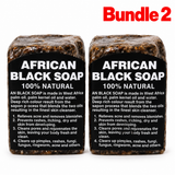 100 African Black Soap 100% Natural Cleanser, a traditional African soap made for gentle daily cleansing, removing impurities, and leaving skin feeling fresh, clean, and smooth, pack of 2