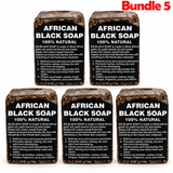 100 African Black Soap 100% Natural Cleanser, a traditional African soap made for gentle daily cleansing, removing impurities, and leaving skin feeling fresh, clean, and smooth, pack of 5