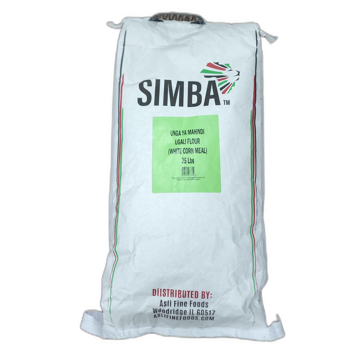 Simba White Corn Meal 25 lb bag, ugali flour