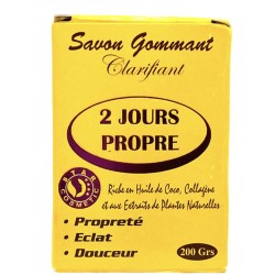 2 Jours Propre Clarifying Exfoliating Soap – Brightening and cleansing soap enriched with coconut oil, collagen, and natural plant extracts for smooth, glowing skin.