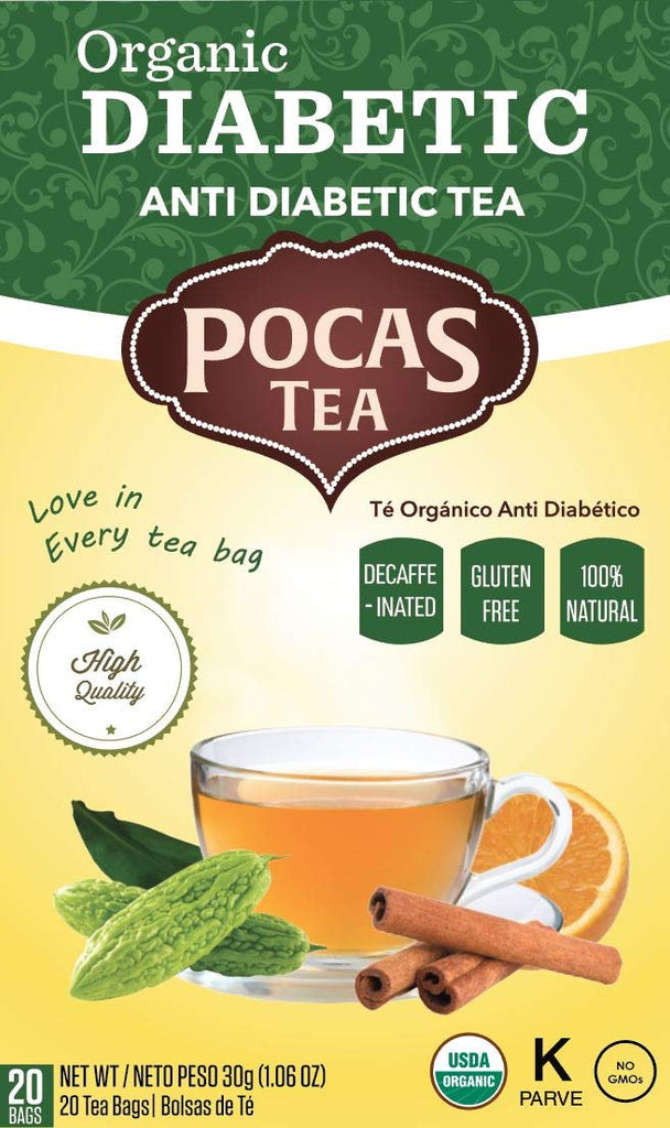 Pocas Tea Organic Diabetic Anti-Diabetic Tea, 30g (1.06oz) box packaging.