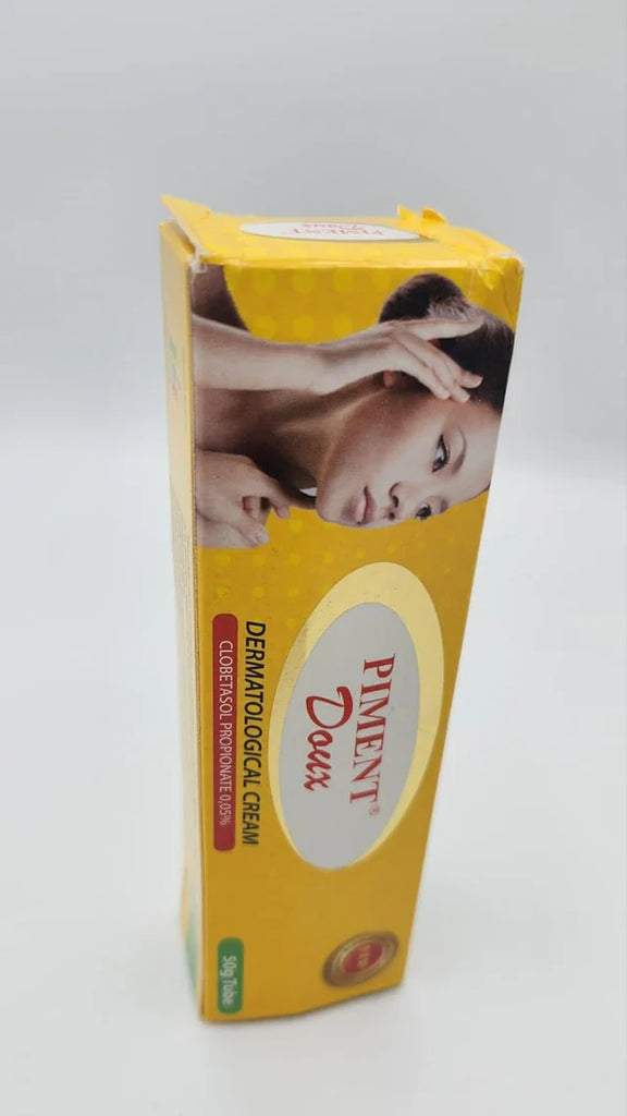 Product packaging with a woman's face on a white background
