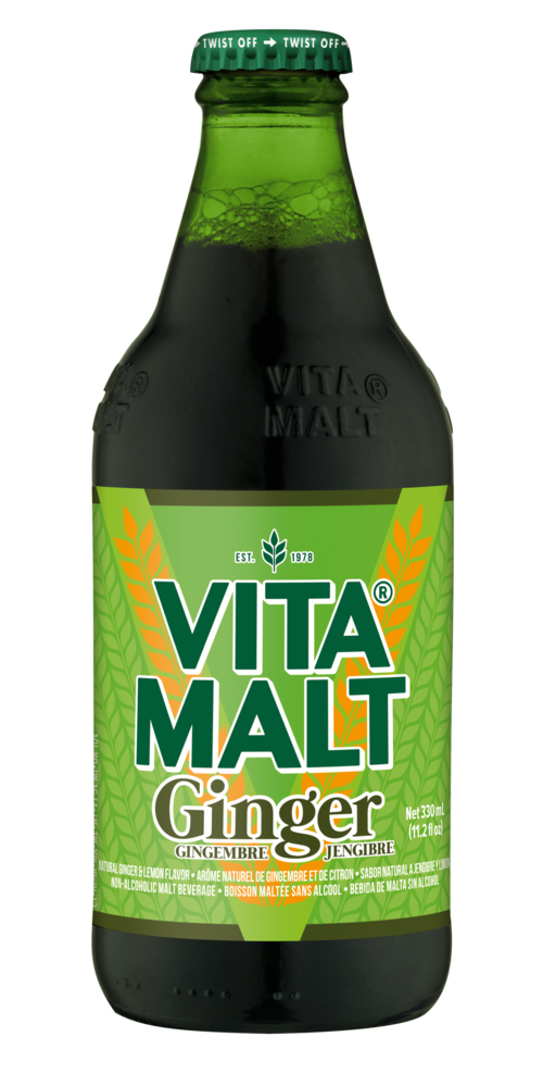 Vitamalt Ginger non-alcoholic malt drink 330 ml glass bottle