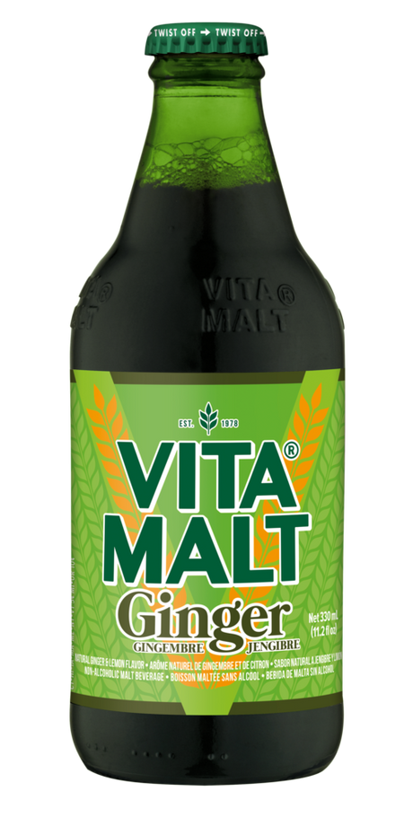 Vitamalt Ginger non-alcoholic malt drink 330 ml glass bottle