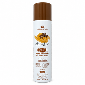Al-Rehab Choco Musk Air Freshener Misting Spray, aromatic home fragrance with warm chocolate and musk-inspired notes, designed to refresh rooms and create a sweet, inviting atmosphere.