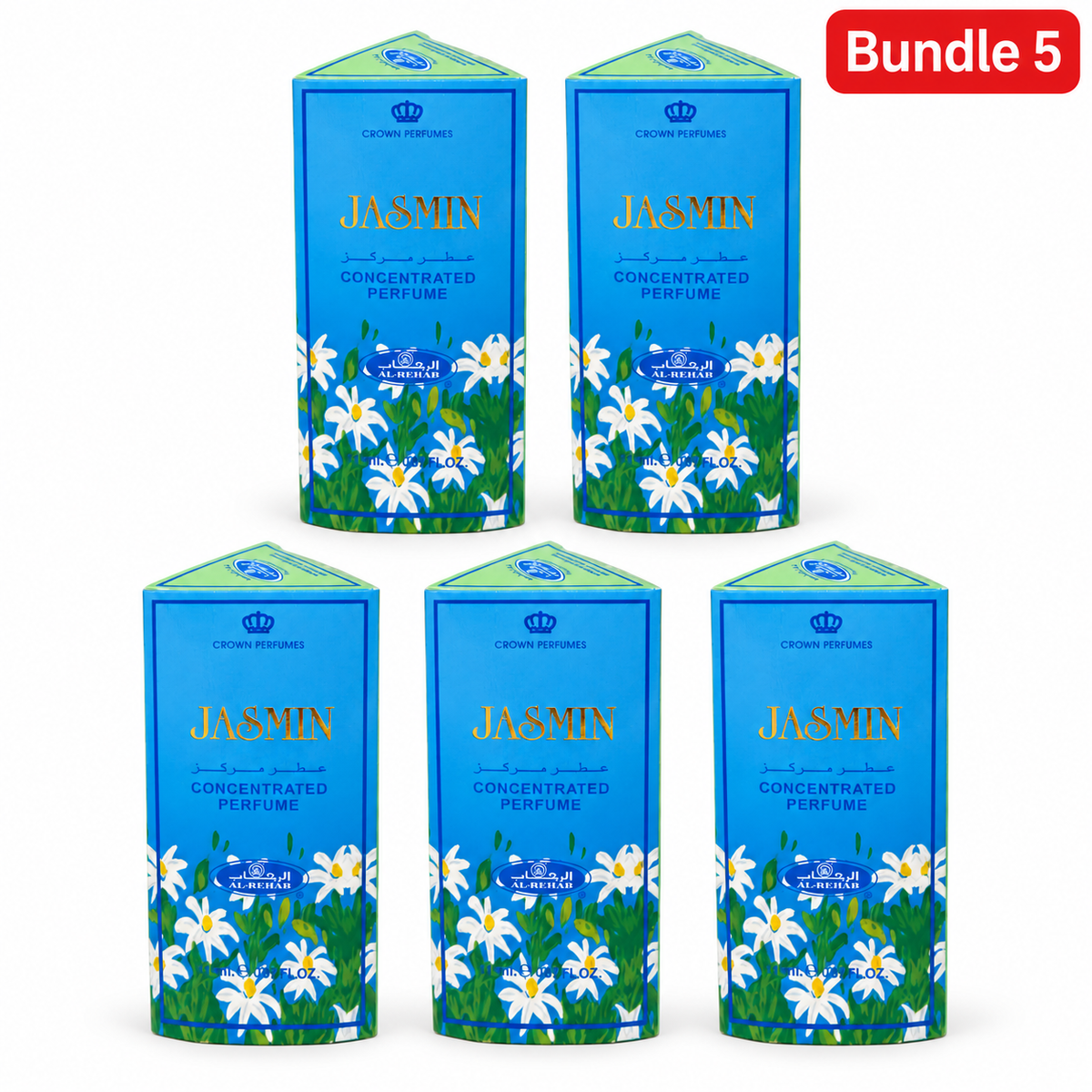 Al-Rehab Jasmin 6ml Perfume Oil pack of 5 boxes