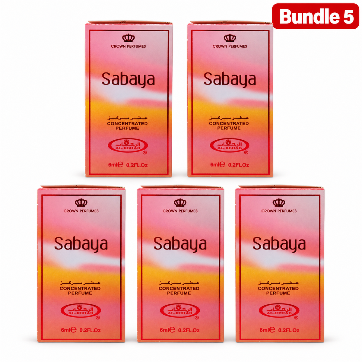 Al Rehab Sabaya Concentrated Fragrance Oil 5ml pack of 5 bottles