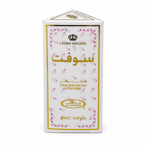 Al-Rehab Soft Concentrated Perfume Oil 6ml Roll-On, compact personal fragrance with a sweet, warm aroma, designed for easy application and a pleasant, long-lasting scent.

