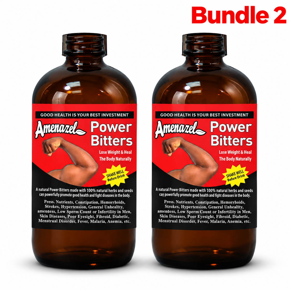 Amenazel Organic Power Bitters pack of 2 bottles