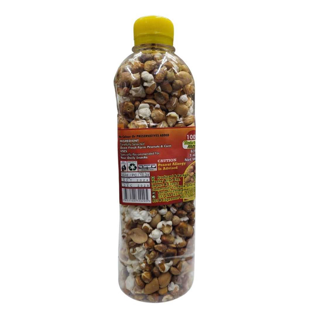 Best African Crispy Roasted Peanuts & Corn – Farm Fresh Snack Mix in Plastic Bottle