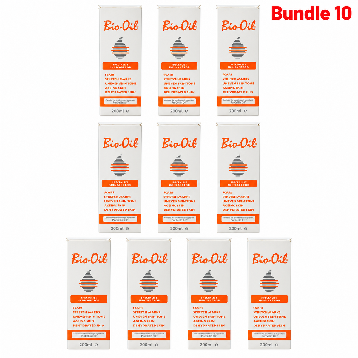 Bio-Oil Skincare Oil 200ml in a branded bottle, moisturizing body oil formulated to help improve the appearance of scars, stretch marks, and uneven skin tone while leaving skin soft and smooth.