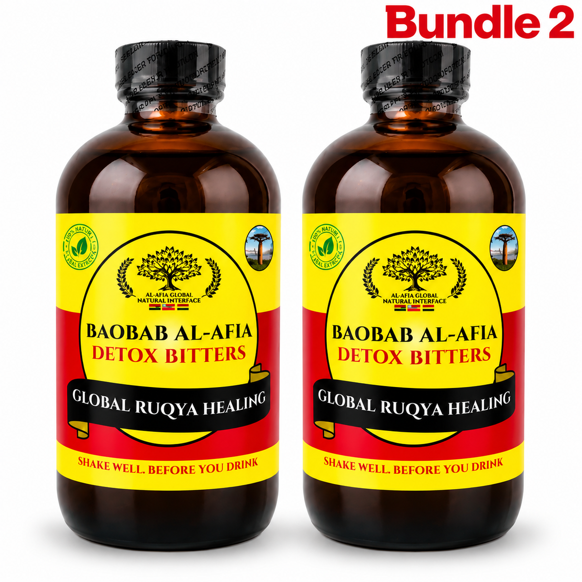 Baobab Al-Afia Detox Living Bitters pack of 2 bottles