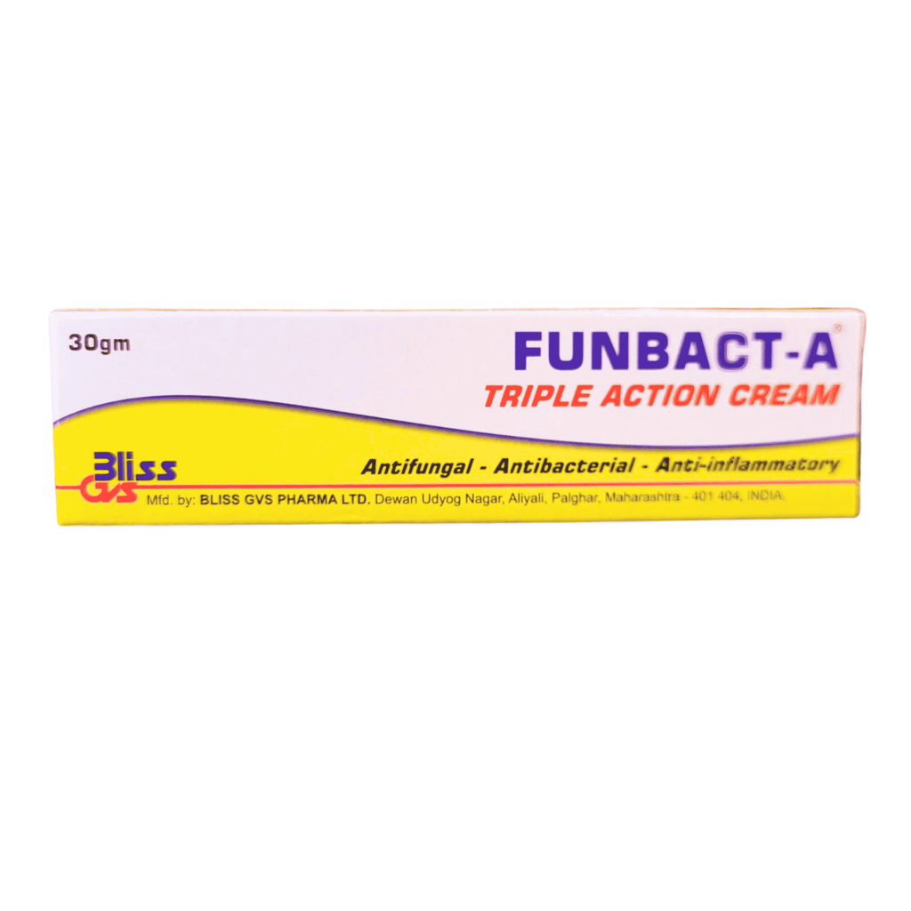 Box of Funbact-A Triple Action Cream with Bliss logo on a white background