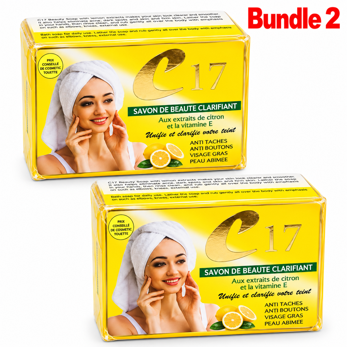 C17 Clarifying Beauty Soap Lemon & Vitamin E, pack of 2 bars, save 2%