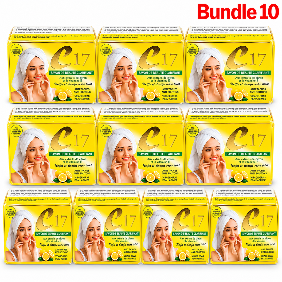 C17 Clarifying Beauty Soap Lemon & Vitamin E, pack of 10 bars, save 6%