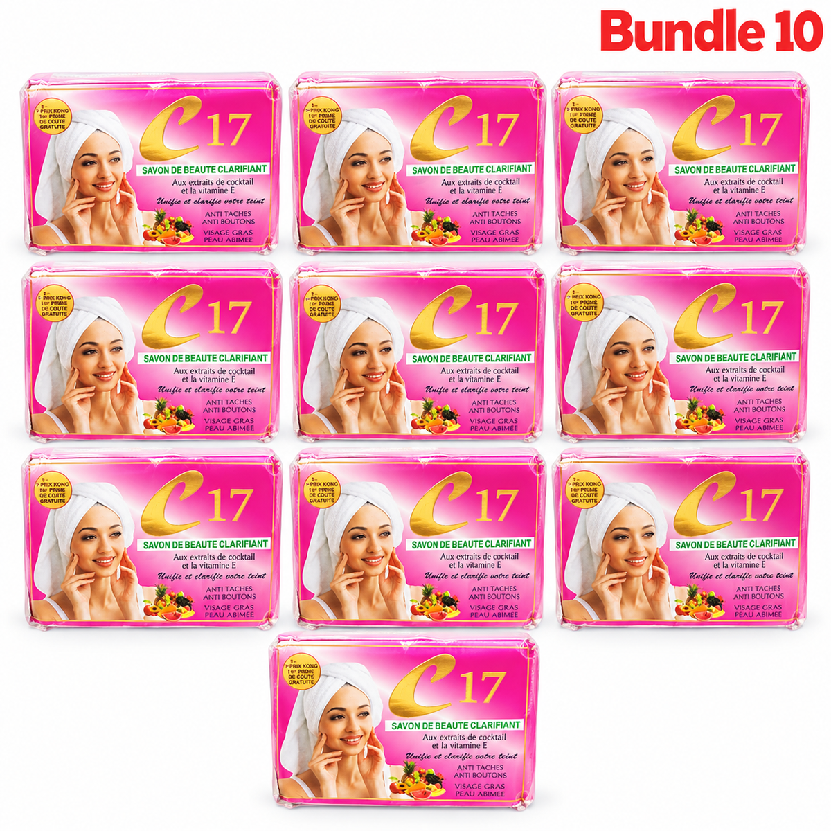 C17 Clarifying Beauty Soap Cocktail Extracts & Vitamin E, pack of 10 bars, save 6%