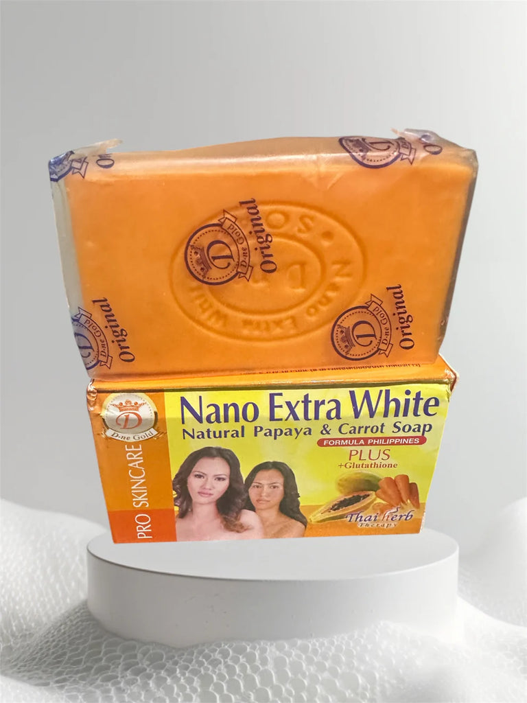 Nano Extra White Papaya and Carrot face soap bars for skin whitening and brightening