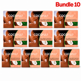 COCOPULP Coconut Oil Clarifying Soap Bar in branded packaging, a coconut oil-based cleansing soap designed to remove impurities and leave skin feeling fresh, smooth, and clean, pack of 10