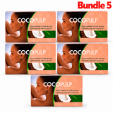 COCOPULP Coconut Oil Clarifying Soap Bar in branded packaging, a coconut oil-based cleansing soap designed to remove impurities and leave skin feeling fresh, smooth, and clean, pack of 5