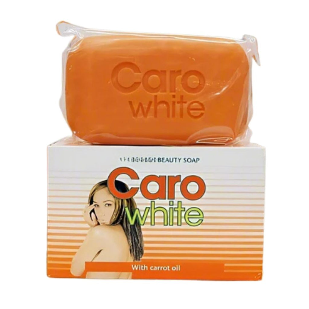 Caro White Brightening Moisturizing Bar Soap in packaging, designed for radiant skin care.