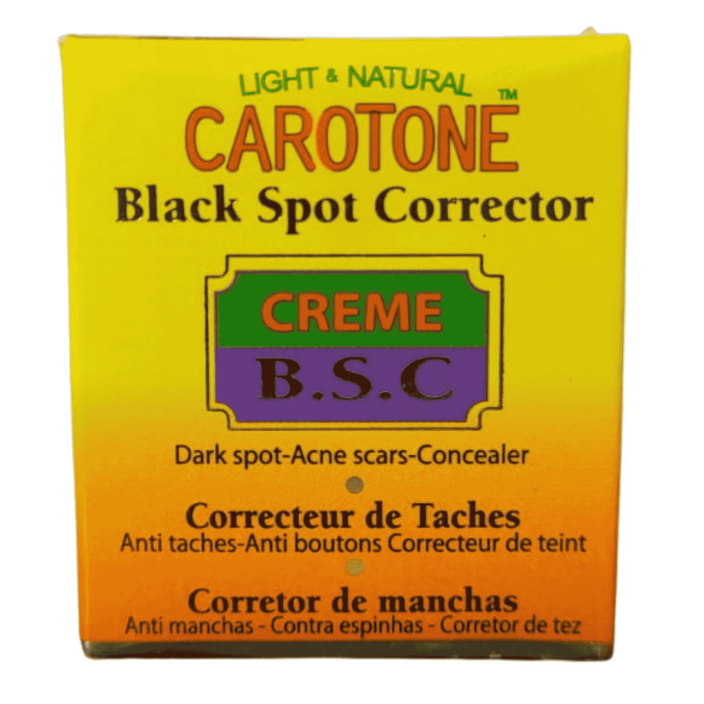 Carotone Black Spot Corrector Creme B.S.C packaging with yellow and orange gradient