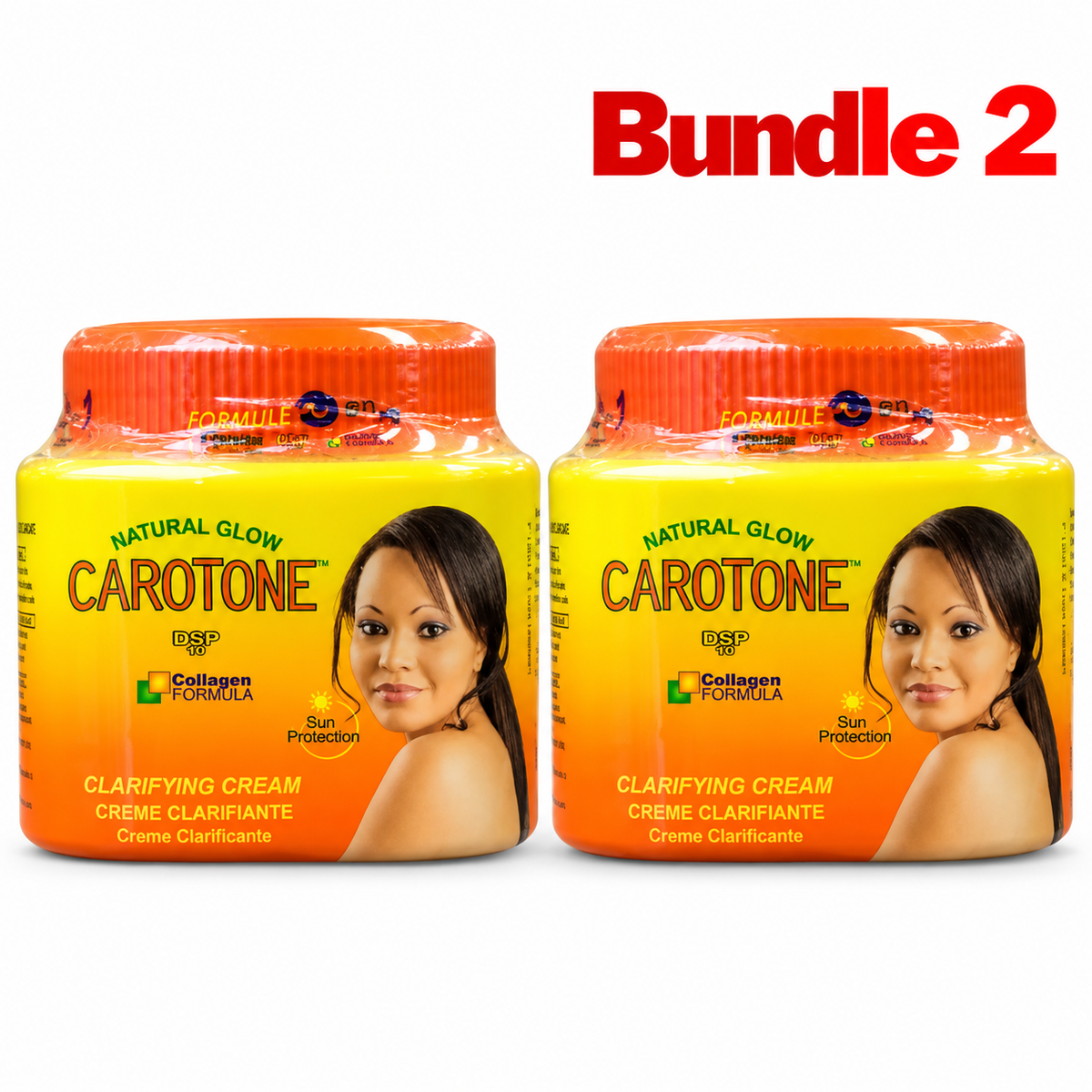 Carotone Clarifying Cream in a branded jar, moisturizing skincare cream formulated to hydrate the skin and help improve the appearance of uneven skin tone for a smooth, radiant-looking complexion.