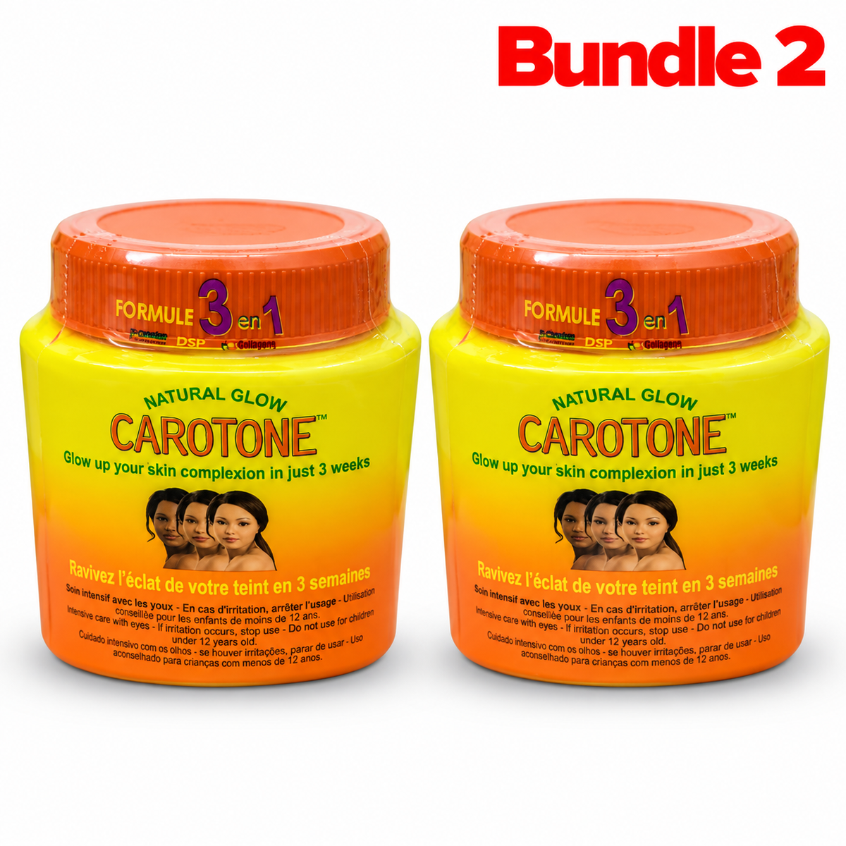 Carotone Clarifying Cream in a branded jar, moisturizing skincare cream formulated to hydrate the skin and help improve the appearance of uneven skin tone for a smooth, radiant-looking complexion.
