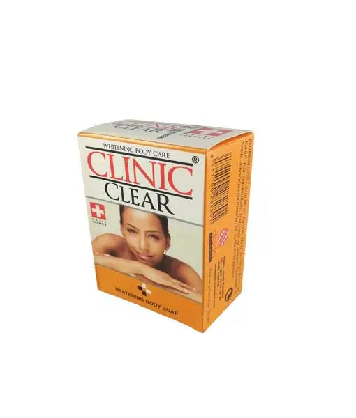Clinic Clear Whitening Body Soap 225g – Brightening and moisturizing soap that deeply cleanses and helps even skin tone for a radiant, healthy look.