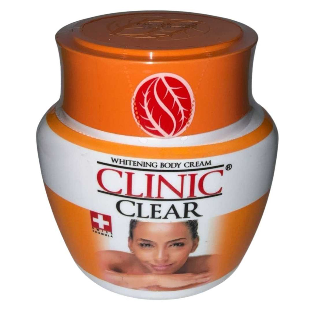 Clinic Clear Whitening Body Cream in a 330g container – a skincare product designed for skin brightening and moisturizing.