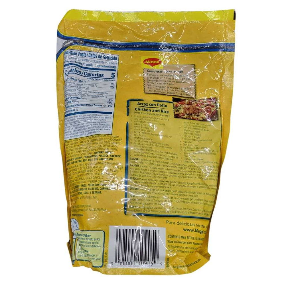 Delicious Maggi Chicken Bouillon – 2.2 lb container of savory chicken seasoning for enhancing soups, stews, rice, and sauces.