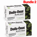 Dudu Osun African Black Soap in branded packaging, a traditional Nigerian herbal cleansing bar made with natural ingredients for deep cleansing and fresh, smooth-feeling skin, pack of 2