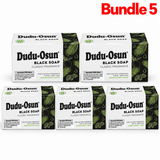 Dudu Osun African Black Soap in branded packaging, a traditional Nigerian herbal cleansing bar made with natural ingredients for deep cleansing and fresh, smooth-feeling skin, pack of 5