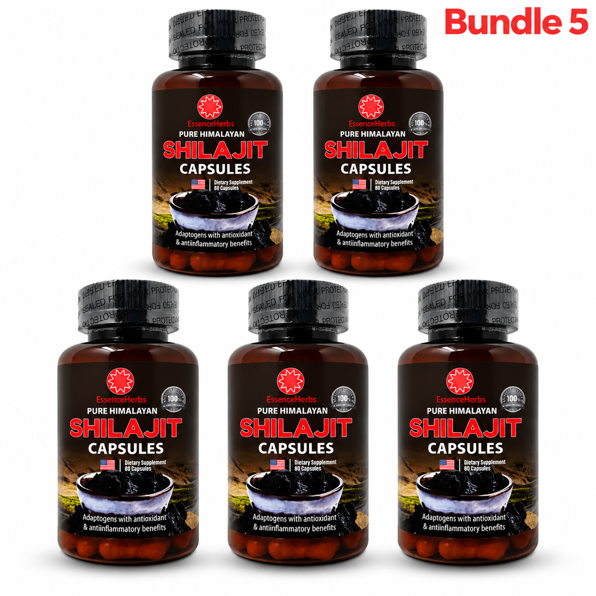 Essence Herbs Shilajit pack of 5 bottles