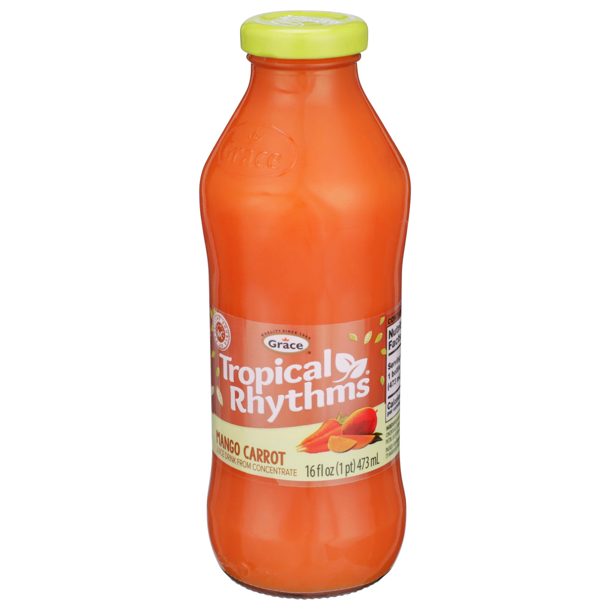 Grace Tropical Rhythms Mango Carrot juice drink 16 oz bottle