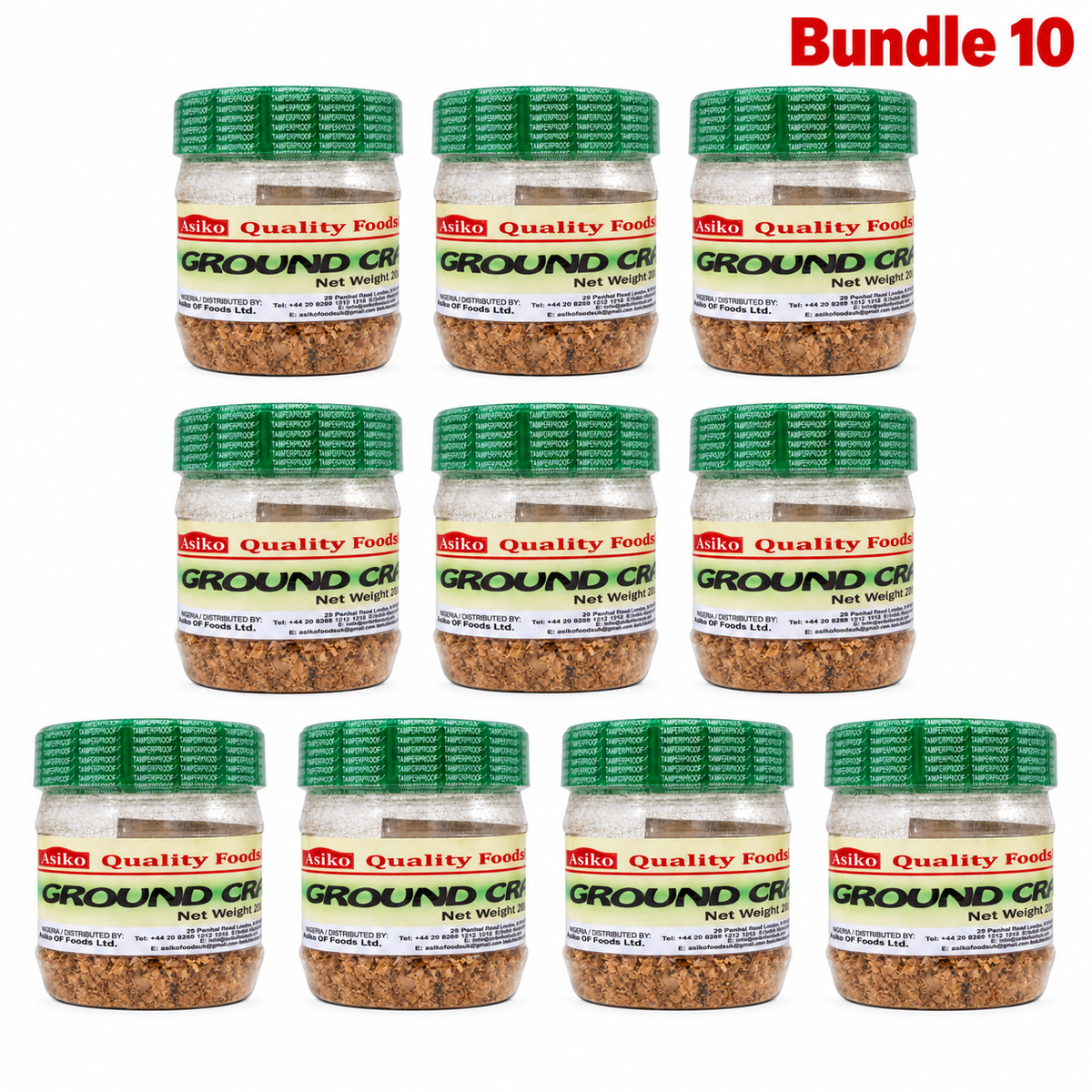 Ground Crayfish in branded packaging, finely ground dried crayfish with a rich, savory seafood flavor, ideal for seasoning traditional African soups, stews, sauces, and everyday dishes.