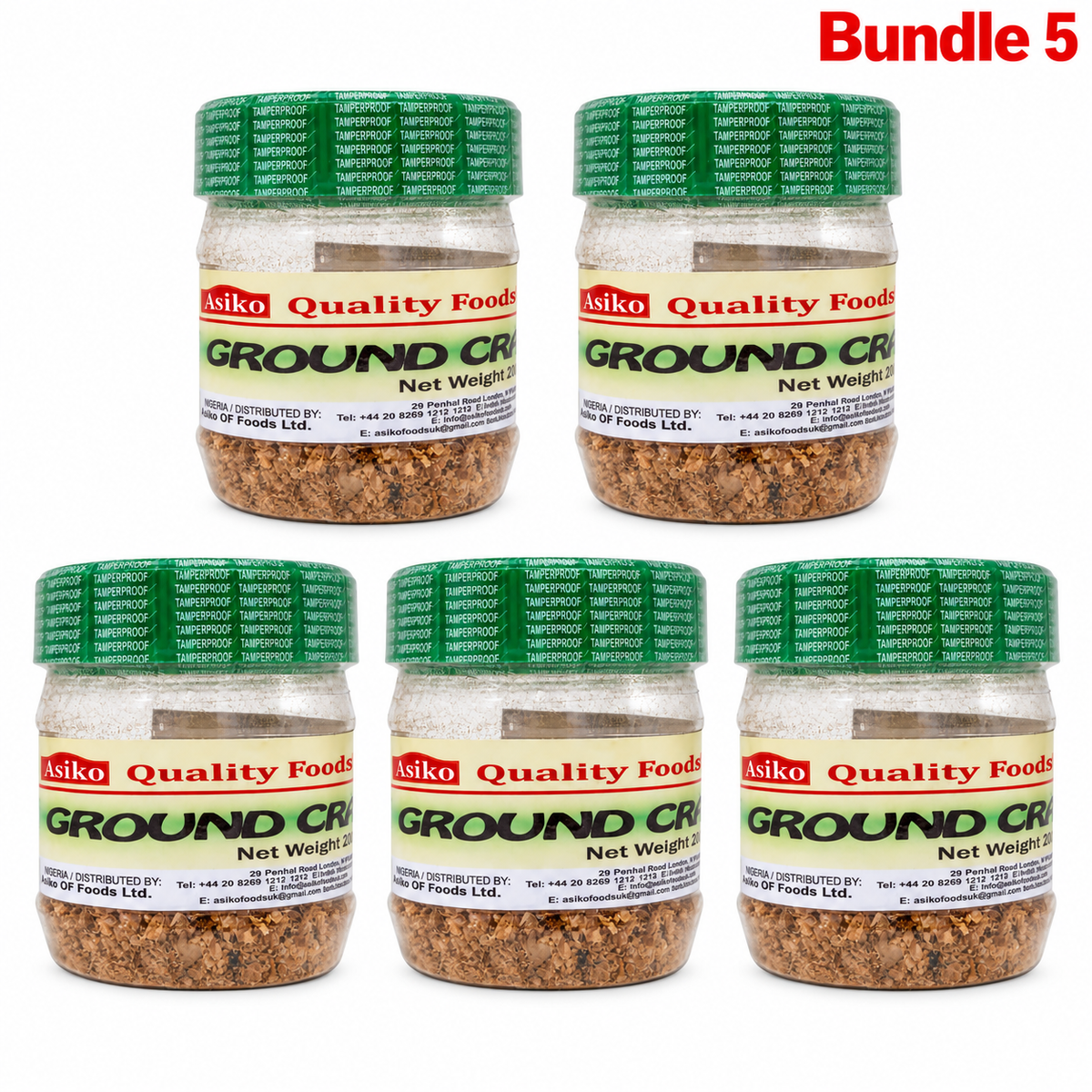 Ground Crayfish in branded packaging, finely ground dried crayfish with a rich, savory seafood flavor, ideal for seasoning traditional African soups, stews, sauces, and everyday dishes.