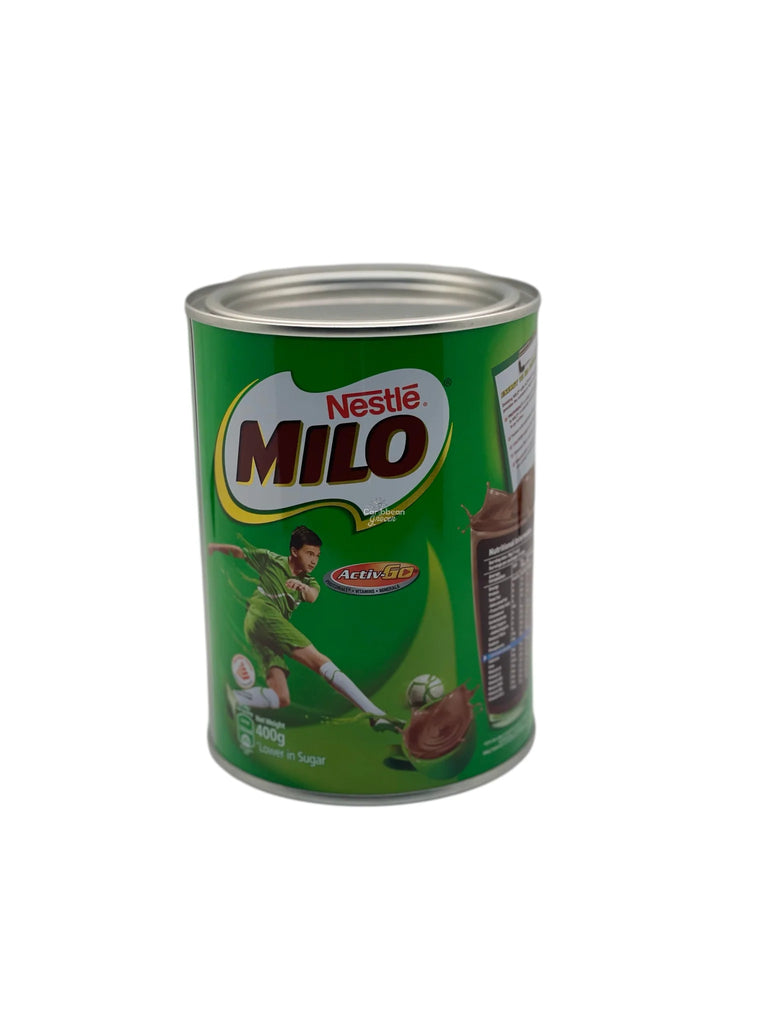Nestlé Milo chocolate malt drink powder in a 400g container
