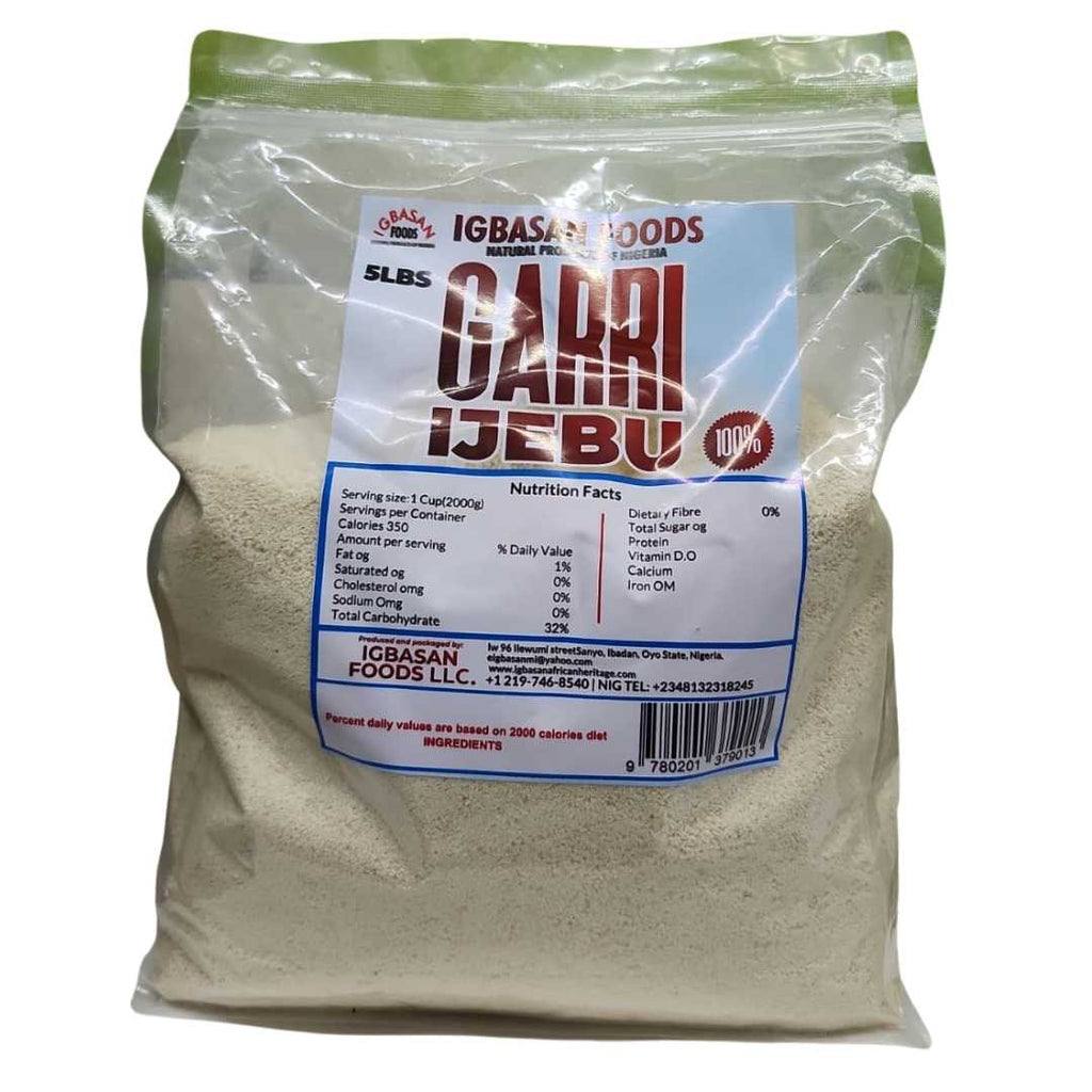 Igbasan Foods Garri Ijebu 5 lbs – 100% Natural Cassava Granules from Nigeria