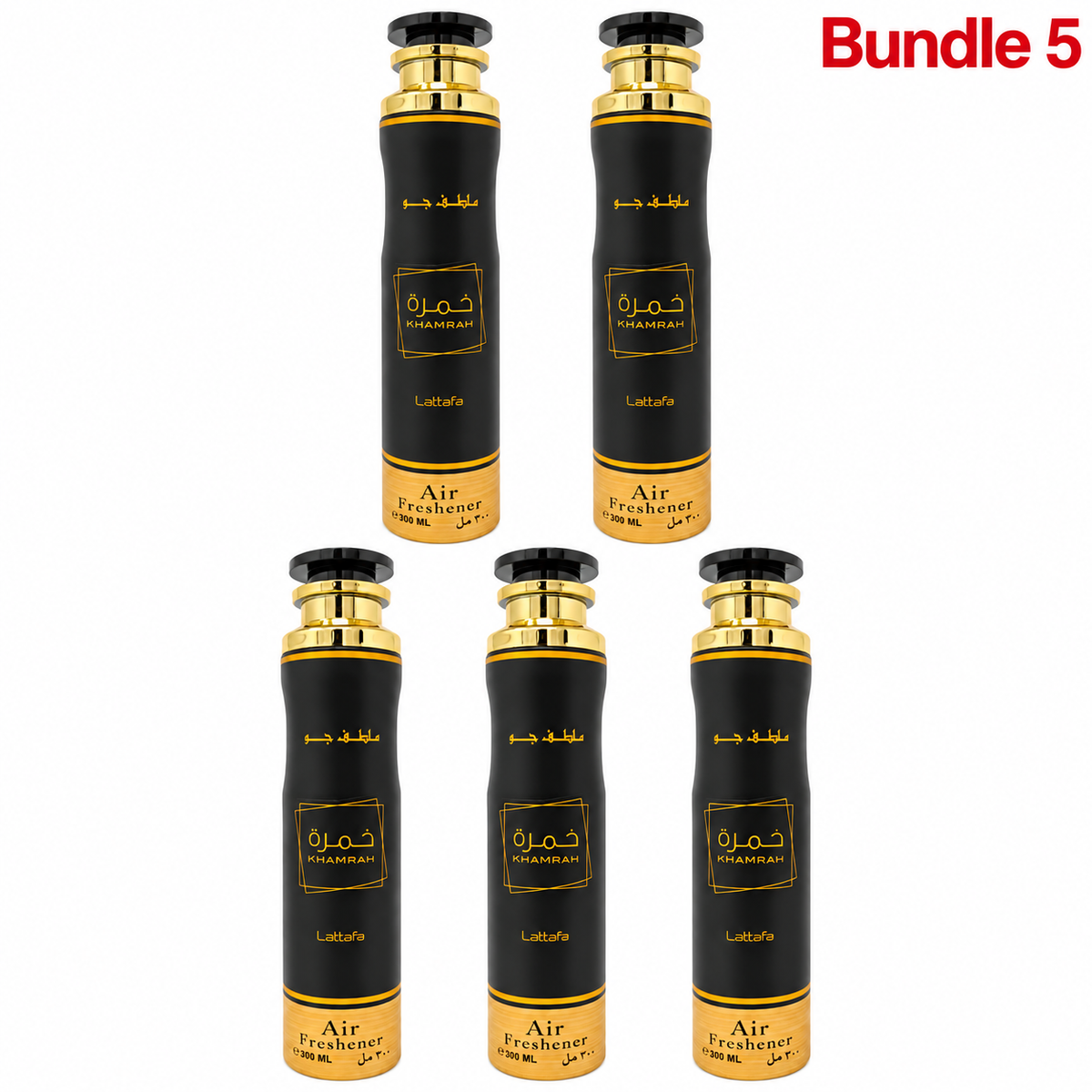 Lattafa Air Freshener 300ml Khamrah Lattafa Air Freshener pack of 5 cans