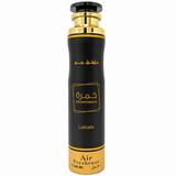 Lattafa Khamrah Air Freshener, luxurious home fragrance spray with warm, sweet, spicy notes, designed to refresh rooms and create an elegant, inviting atmosphere.