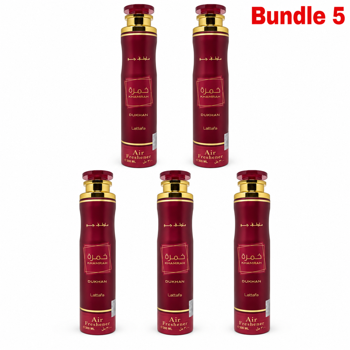 Lattafa Air Freshener 300ml Khamrah Dukhan Air freshener pack of 5 cans