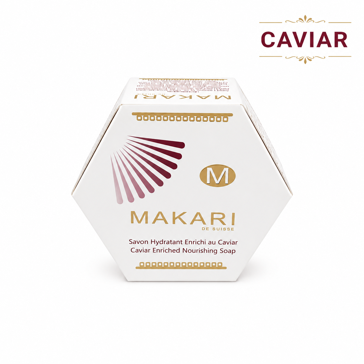 Makari caviar-enriched soap packaging on a white background