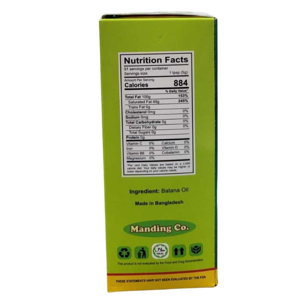 Manding Co. Batana Oil 4 fl. oz (120 ml) – 100% Pure & Natural Oil for Hair and Skin Care