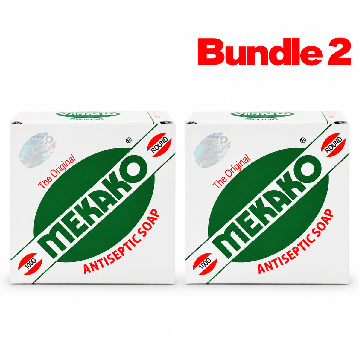 Mekako Soap in branded packaging, cleansing soap bar formulated for everyday skin care, helping leave the skin feeling clean, fresh, and refreshed.