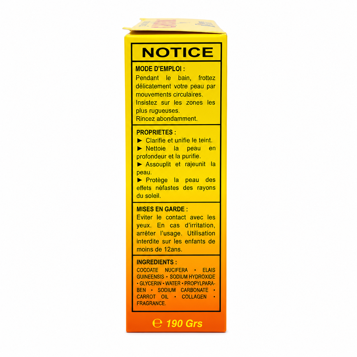 Mode d'emploi Carotone Brightening Soap and properties