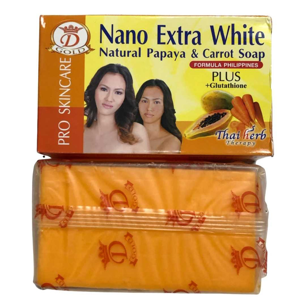 Nano Extra White Papaya and Carrot face soap bars for skin whitening and brightening