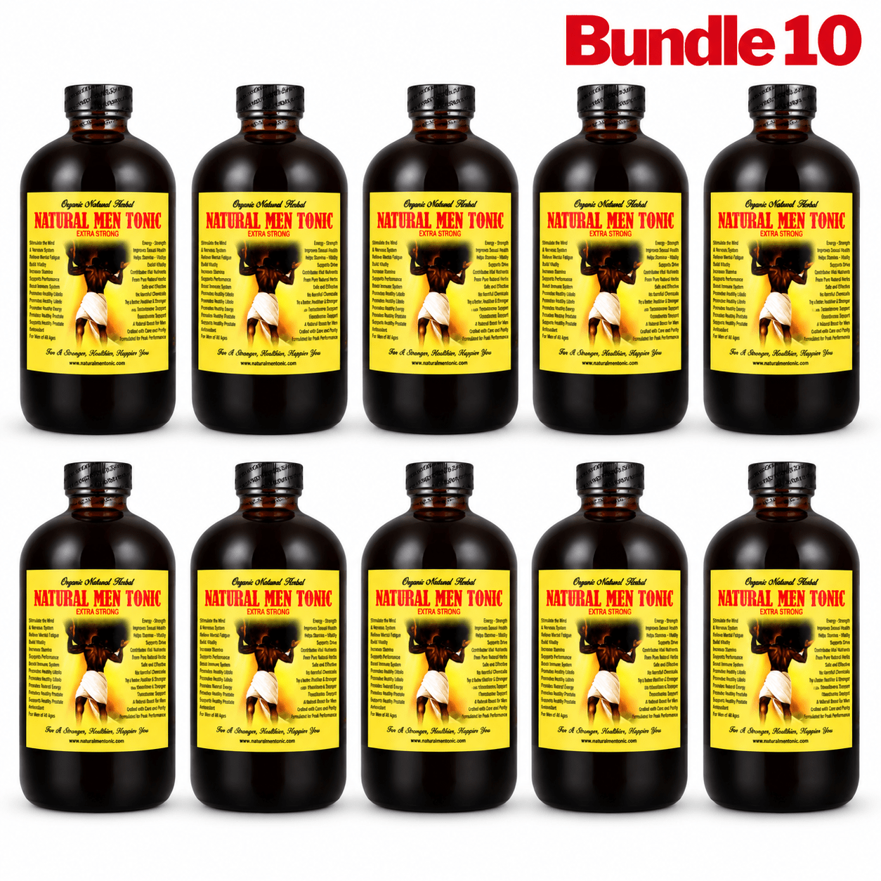 Organic Natural Men Tonic 16 oz in a branded bottle, herbal wellness tonic made with a blend of natural botanical ingredients to complement a balanced daily wellness routine.